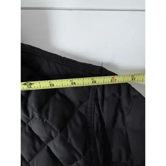 J Crew Women’s Black Quilted 70% Down Coat /Jacket Full Zip /Snaps /Pockets Sz S - Picture 9 of 10